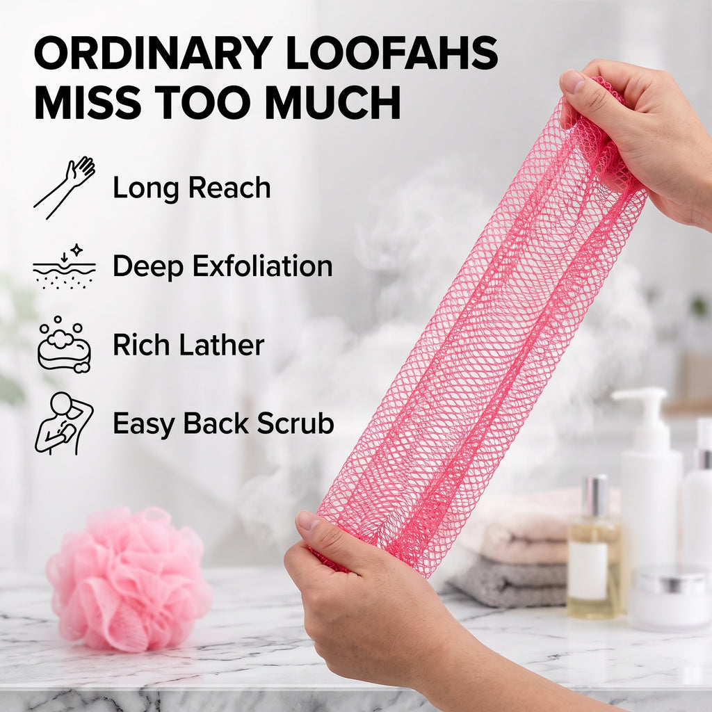 🔥50% OFF Last Day Sale Authentic African Exfoliating Net Bath Sponge – Deep Exfoliation, Rich Lather & Full-Body Reach for a Cleaner Shower Glow