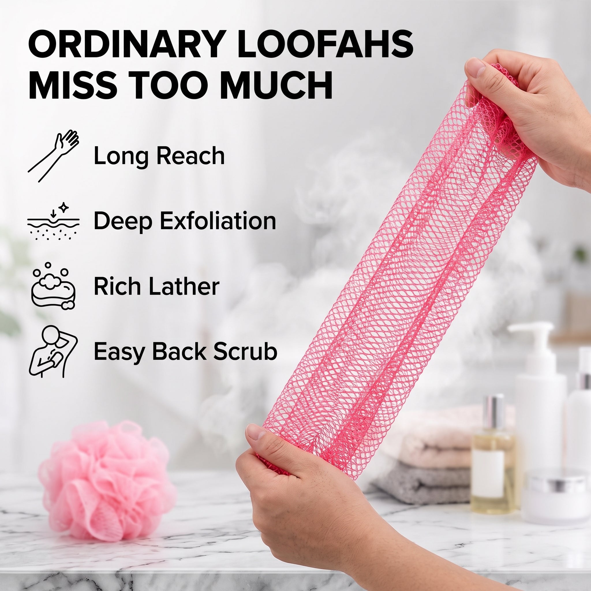 🔥50% OFF Last Day Sale Authentic African Exfoliating Net Bath Sponge – Deep Exfoliation, Rich Lather & Full-Body Reach for a Cleaner Shower Glow