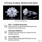 🔥90% OFF Last Day Sale |Heirloom Floral Moissanite Ring - Anti-Spin Comfort Fit for All Knuckles