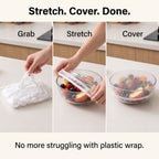 1-Second Stretch Food Covers – 100 Pack | BPA-Free Quick-Seal Covers for Bowls, Plates & Leftovers – Last Day 50% OFF 🔥