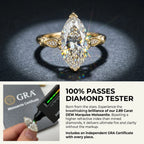 🔥90% OFF Last Day Sale |Vintage Milgrain Marquise Moissanite Ring | 2.89ct DEW Antique Heirloom | Passes Diamond Tester
