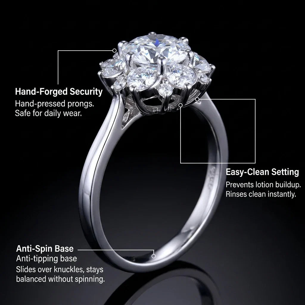 🔥90% OFF Last Day Sale |Heirloom Floral Moissanite Ring - Anti-Spin Comfort Fit for All Knuckles