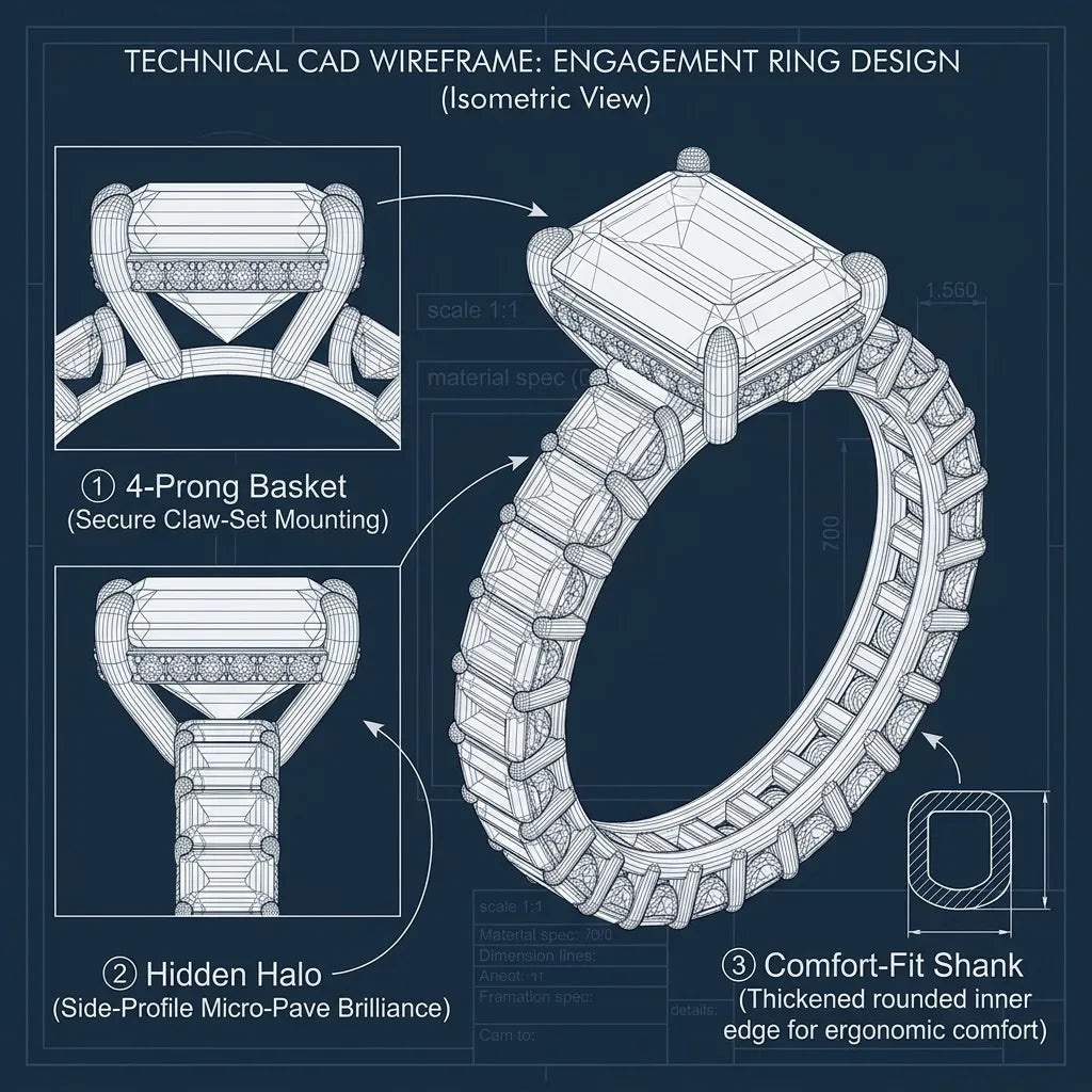 Emerald Cut Ring in 14K Gold: The Timeless Mark of Quiet Luxury--Last Day Sale-90% OFF🔥