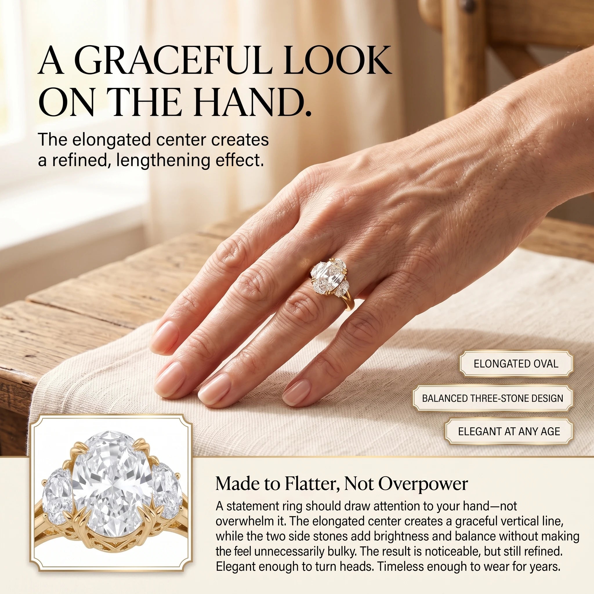 🔥 LAST DAY — 90% OFF 🔥 Quiet Luxury Vintage Three-Stone Moissanite Ring Set with Luxury Heart Gift Box