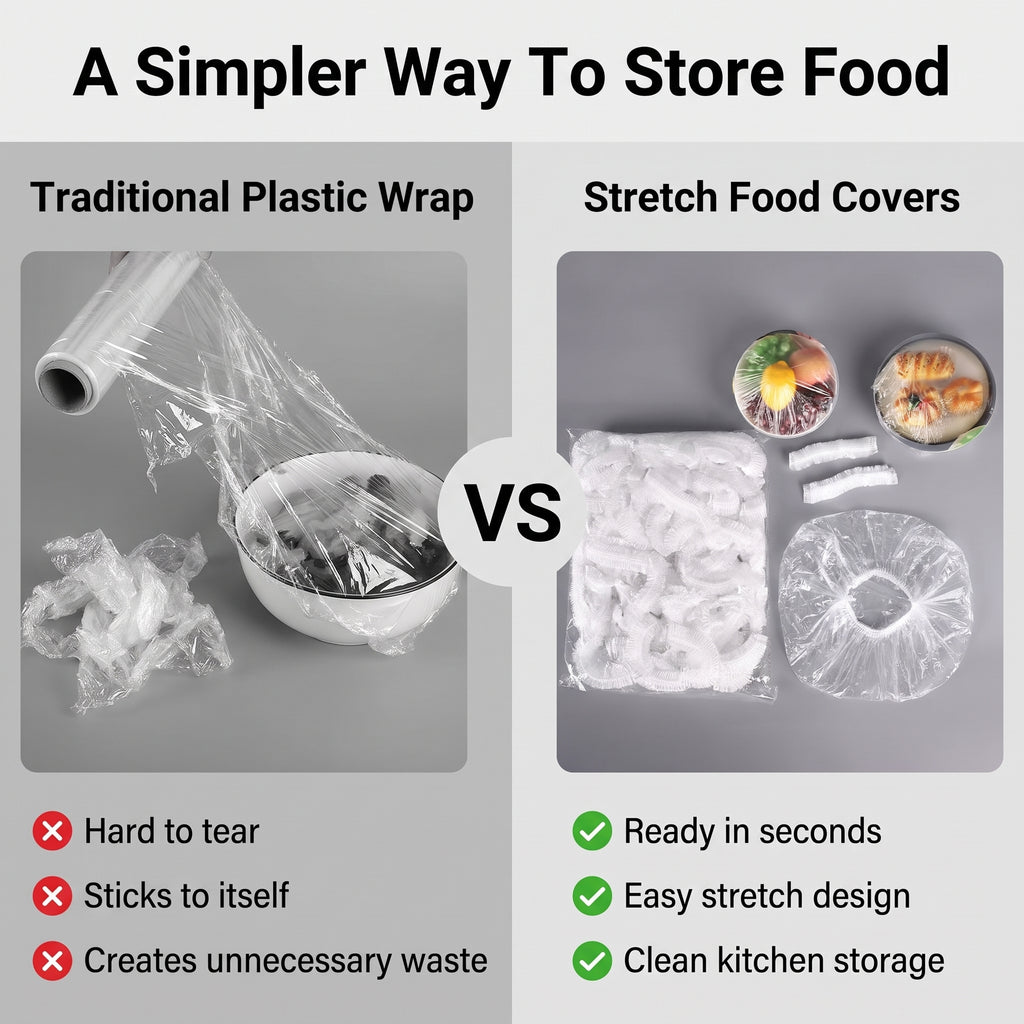 1-Second Stretch Food Covers – 100 Pack | BPA-Free Quick-Seal Covers for Bowls, Plates & Leftovers – Last Day 50% OFF 🔥