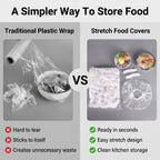 1-Second Stretch Food Covers – 100 Pack | BPA-Free Quick-Seal Covers for Bowls, Plates & Leftovers – Last Day 50% OFF 🔥