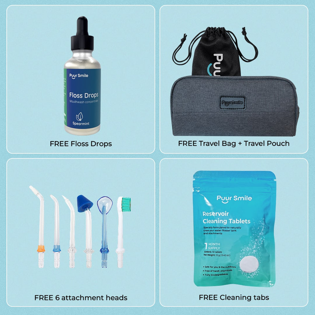 PUURSMILE WATER FLOSSER - 50% OFF MOTHER'S DAY SALE + 6 FREE GIFTS (WORTH $250)