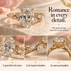 ✨ 90% OFF ✨ 4.02 CT Oval Diamond Vine Ring | 14K Gold, E Color & VS1 Clarity — A Love That Grows More Beautiful Last Day Sale-90% OFF🔥