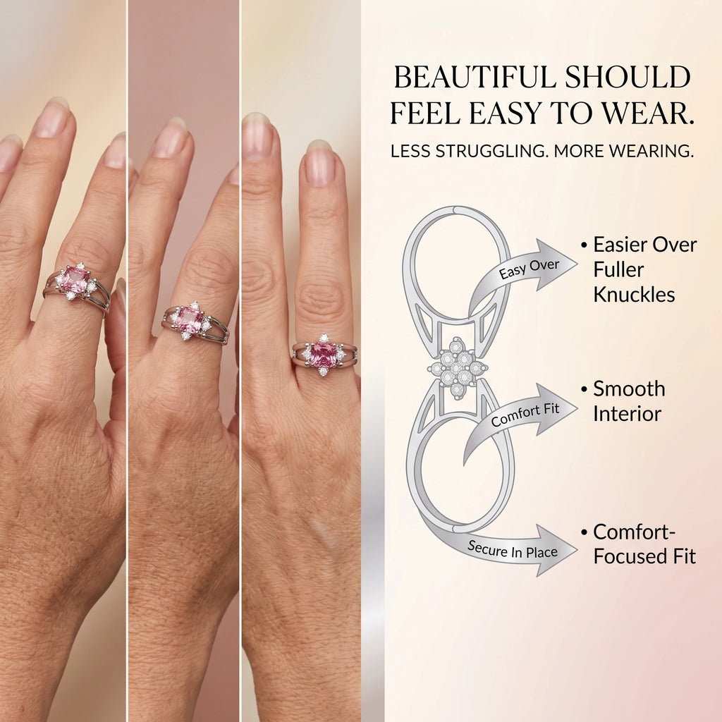 🔥 LAST DAY — 90% OFF 🔥 Reversible Pink Gemstone & Diamond Magic Cube Statement Ring | 18K White Gold Plated Luxury Jewelry for Women