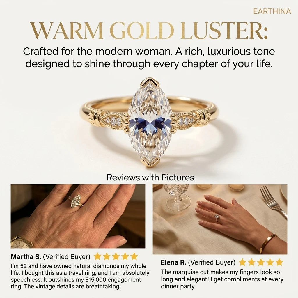 🔥90% OFF Last Day Sale |Vintage Milgrain Marquise Moissanite Ring | 2.89ct DEW Antique Heirloom | Passes Diamond Tester