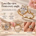 ✨ 90% OFF ✨ 4.02 CT Oval Diamond Vine Ring | 14K Gold, E Color & VS1 Clarity — A Love That Grows More Beautiful Last Day Sale-90% OFF🔥