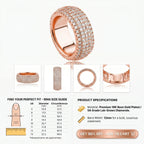 🚨 90% OFF TODAY: The "Aurelia" Handcrafted Statement Ring: 18K Rose Gold Finger-Slimming Wide Band | 360° Micro-Pavé Brilliance