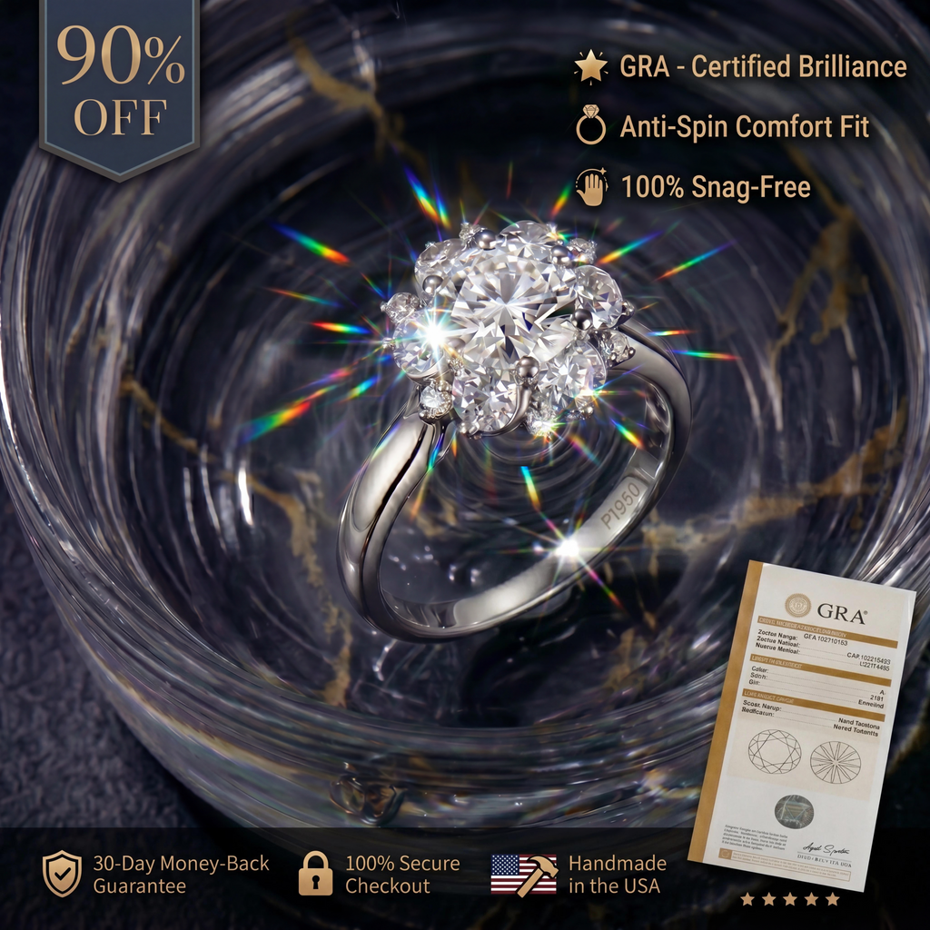 🔥90% OFF Last Day Sale |Heirloom Floral Moissanite Ring - Anti-Spin Comfort Fit for All Knuckles