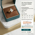 🔥90% OFF Last Day Sale |Vintage Marquise Moissanite Solitaire Ring | Finger-Elongating Cut, 100% Hypoallergenic & GRA Certified