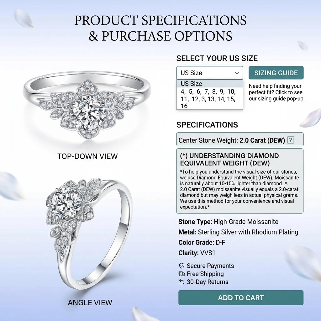 🔥90% OFF Last Day Sale |Timeless Brilliant Moissanite Ring - Passes Diamond Test - Secret Heart Detail - Hypoallergenic