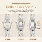 🔥 LAST DAY — 90% OFF 🔥 Dazzling 4mm Moissanite Tennis Bracelet – Diamond-Like Fire, 14K Gold Finish & Secure Double-Lock Clasp
