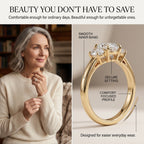 🔥 LAST DAY — 90% OFF 🔥 Quiet Luxury Vintage Three-Stone Moissanite Ring Set with Luxury Heart Gift Box