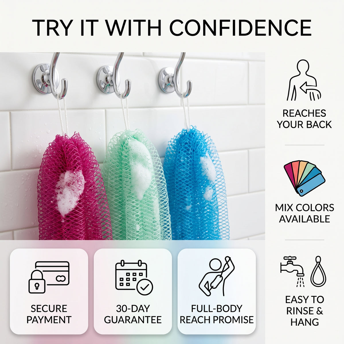 🔥50% OFF Last Day Sale Authentic African Exfoliating Net Bath Sponge – Deep Exfoliation, Rich Lather & Full-Body Reach for a Cleaner Shower Glow