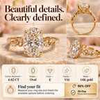 ✨ 90% OFF ✨ 4.02 CT Oval Diamond Vine Ring | 14K Gold, E Color & VS1 Clarity — A Love That Grows More Beautiful Last Day Sale-90% OFF🔥