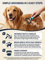 🔥50% OFF Last Day Sale |Pet Detangling Comb, Double-Sided Grooming Brush for Dogs & Cats, One-Click Clean Undercoat Rake for Shedding Mats