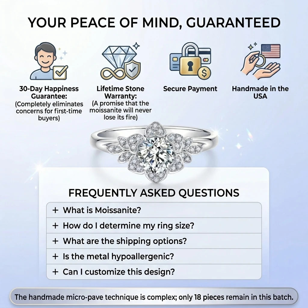 🔥90% OFF Last Day Sale |Timeless Brilliant Moissanite Ring - Passes Diamond Test - Secret Heart Detail - Hypoallergenic