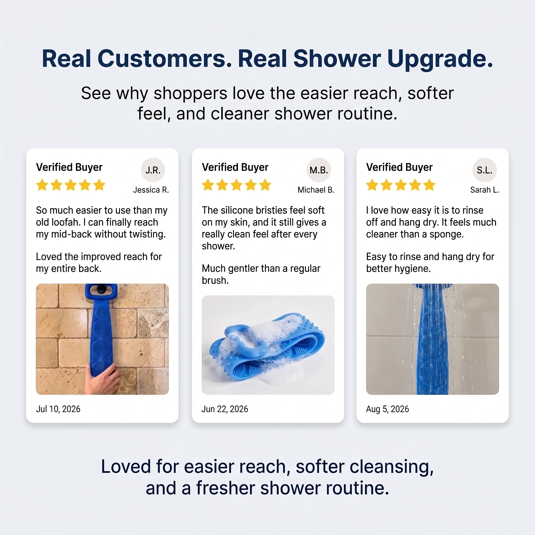 2-in-1 Extra-Long Silicone Back Scrubber & Massager – Easy Reach, Gentle Exfoliation & Quick-Dry Clean– Last Day 50% OFF 🔥