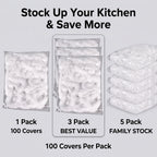 1-Second Stretch Food Covers – 100 Pack | BPA-Free Quick-Seal Covers for Bowls, Plates & Leftovers – Last Day 50% OFF 🔥