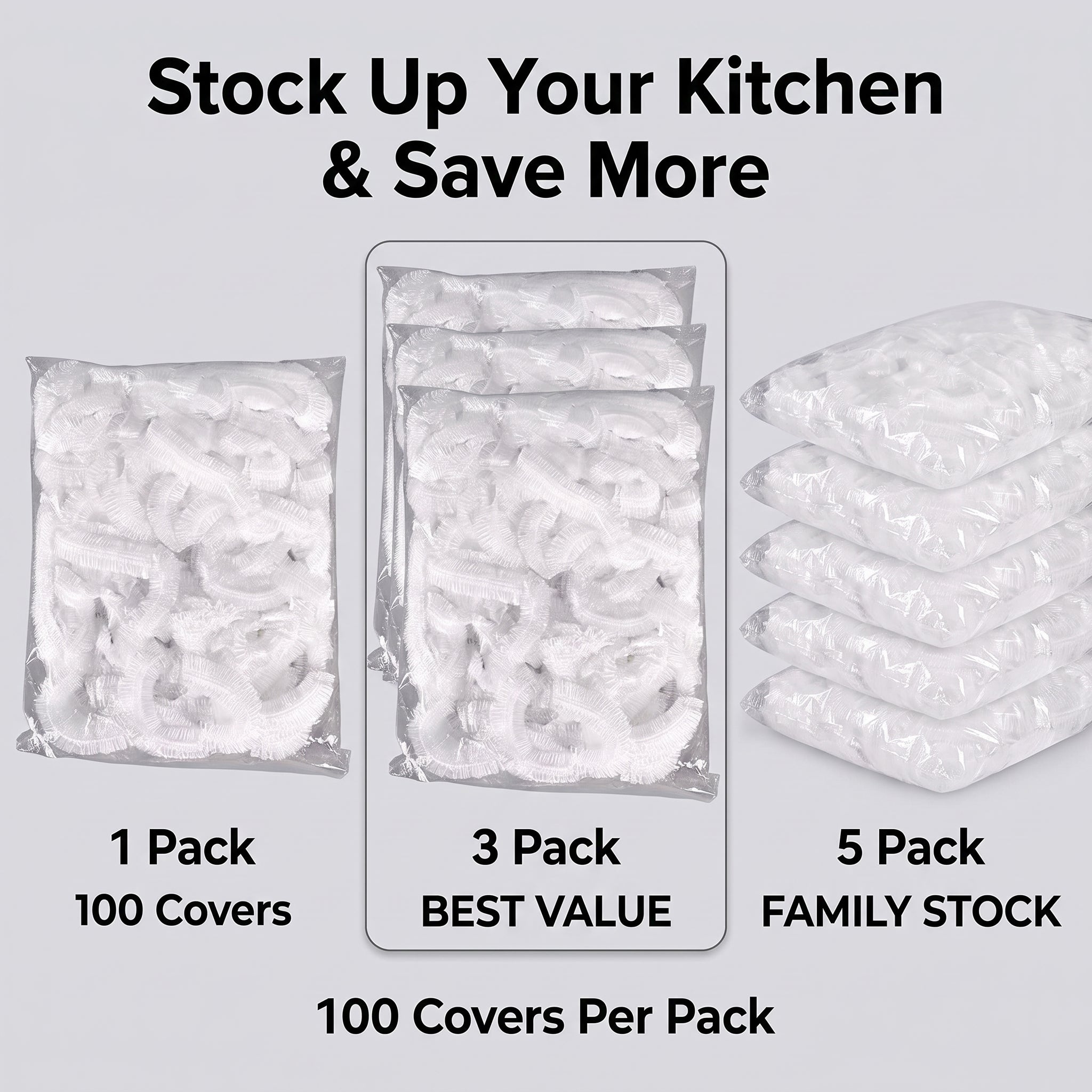 1-Second Stretch Food Covers – 100 Pack | BPA-Free Quick-Seal Covers for Bowls, Plates & Leftovers – Last Day 50% OFF 🔥