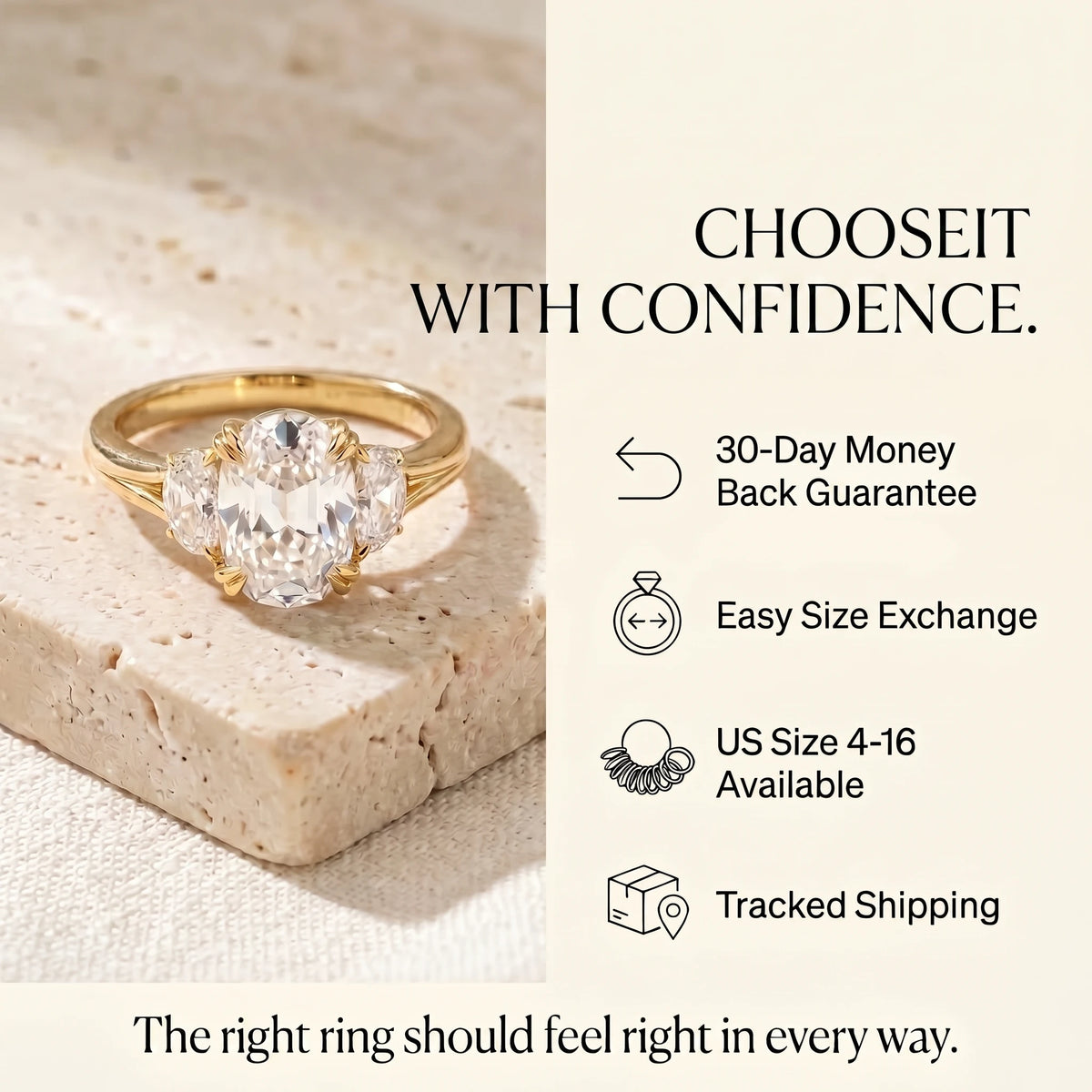 🔥 LAST DAY — 90% OFF 🔥 Quiet Luxury Vintage Three-Stone Moissanite Ring Set with Luxury Heart Gift Box
