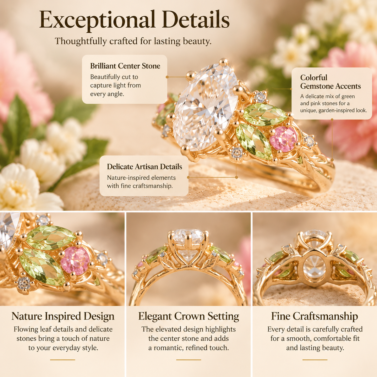 The Secret Garden™ Gemstone Ring Last Day Sale-90% OFF🔥