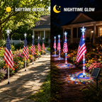 ✨Last Day: 49% OFF🔥American Flag Pathway Lights – Red, White & Blue Yard Glow for 250th Independence Celebration 🇺🇸