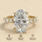 🔥90% OFF Last Day Sale |Crown Oval Diamond Ring | Everyday Luxury & 1.4ct Pavé Setting