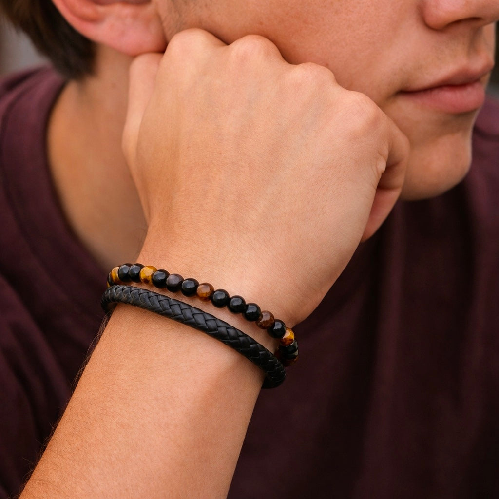 🔥50% OFF Last Day SaleEngraved Tiger Eye Son Bracelet