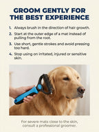 🔥50% OFF Last Day Sale |Pet Detangling Comb, Double-Sided Grooming Brush for Dogs & Cats, One-Click Clean Undercoat Rake for Shedding Mats