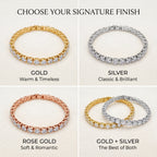 🔥 LAST DAY — 90% OFF 🔥 Dazzling 4mm Moissanite Tennis Bracelet – Diamond-Like Fire, 14K Gold Finish & Secure Double-Lock Clasp