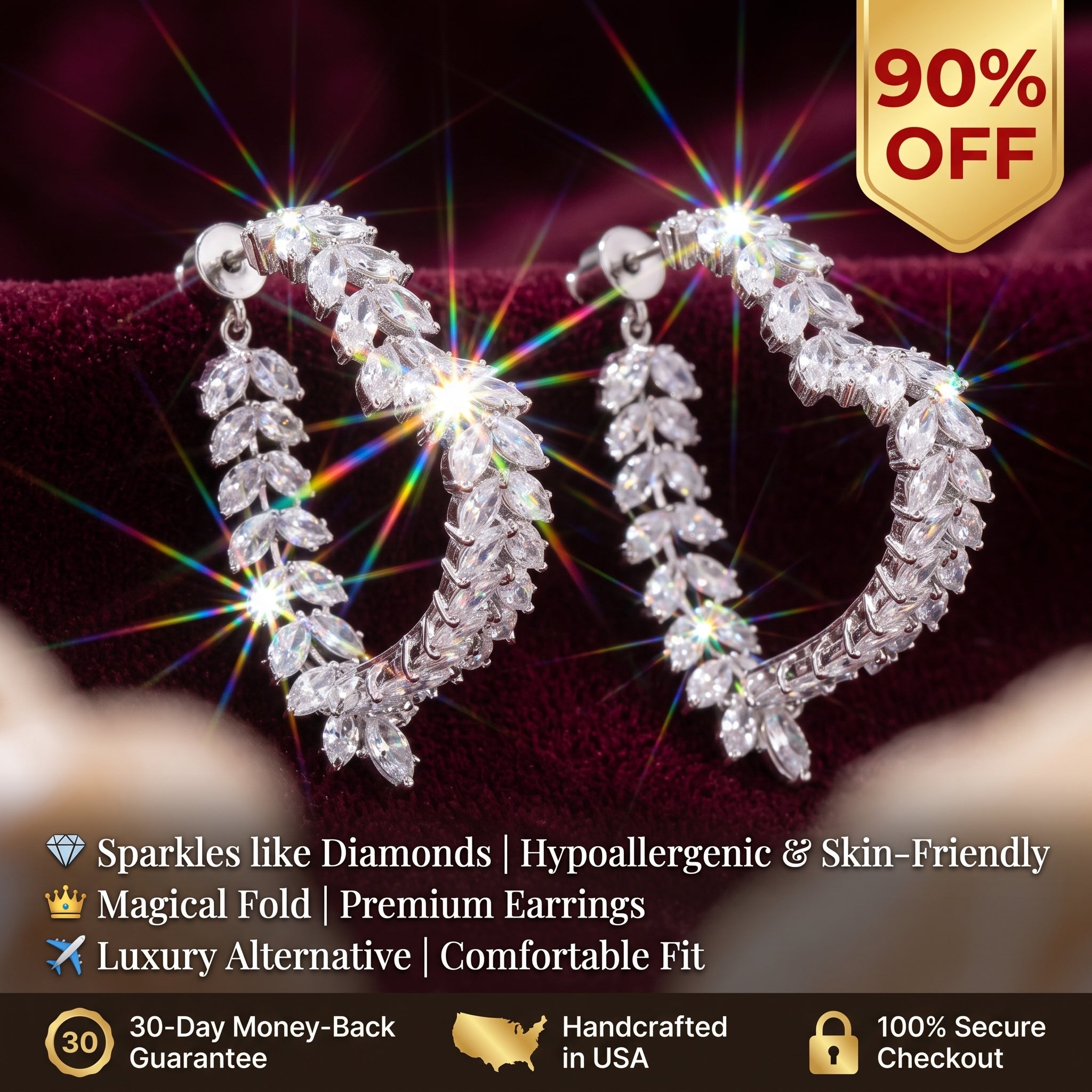 Vine Rhinestone Heart Dangle Earrings | Feather-Light, Hypoallergenic & Pain-Free Elegance-Last Day Sale-90% OFF🔥