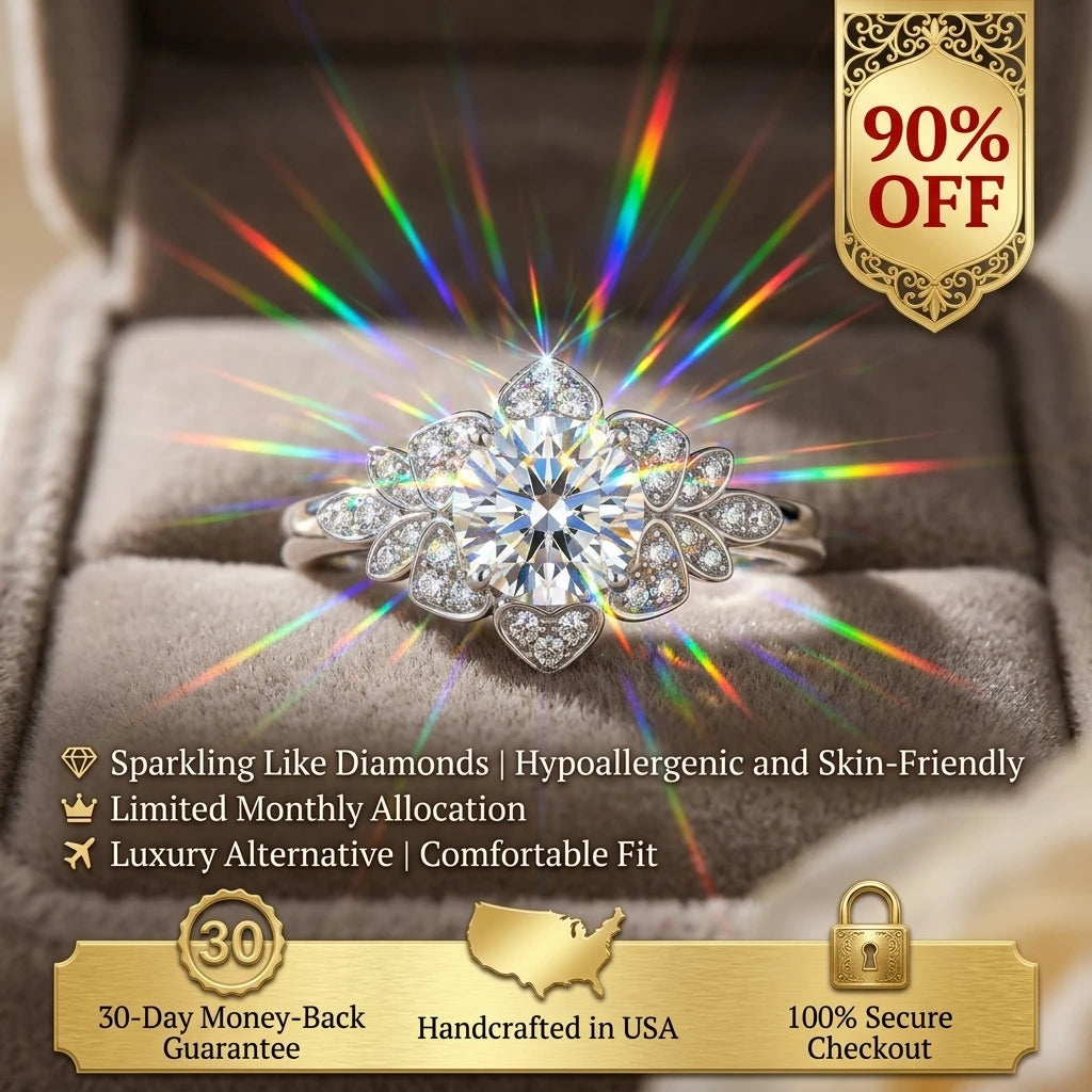 🔥90% OFF Last Day Sale |Timeless Brilliant Moissanite Ring - Passes Diamond Test - Secret Heart Detail - Hypoallergenic