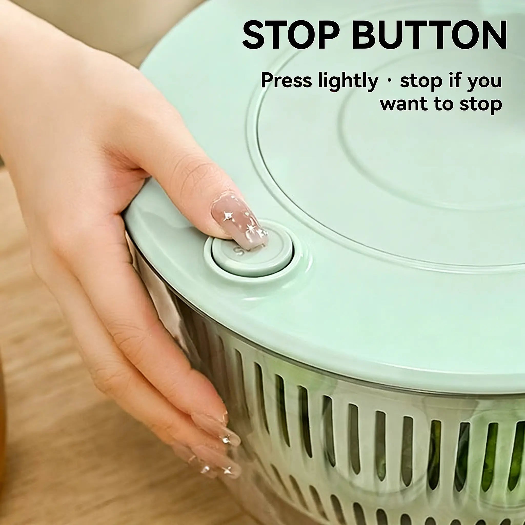 🔥50% OFF Last Day Sale  3-in-1 Salad Spinner, Large Vegetable Washer with Strainer, Slicer and 5.3QT Salad Bowl