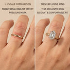 3.0ct Vintage Engraved Moissanite Ring with Hidden Rainbow Arch