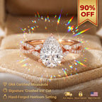 🔥90% OFF Last Day Sale |Vintage Infinity Pavé Pear Ring | Flawless Moissanite, Hypoallergenic Everyday Wear