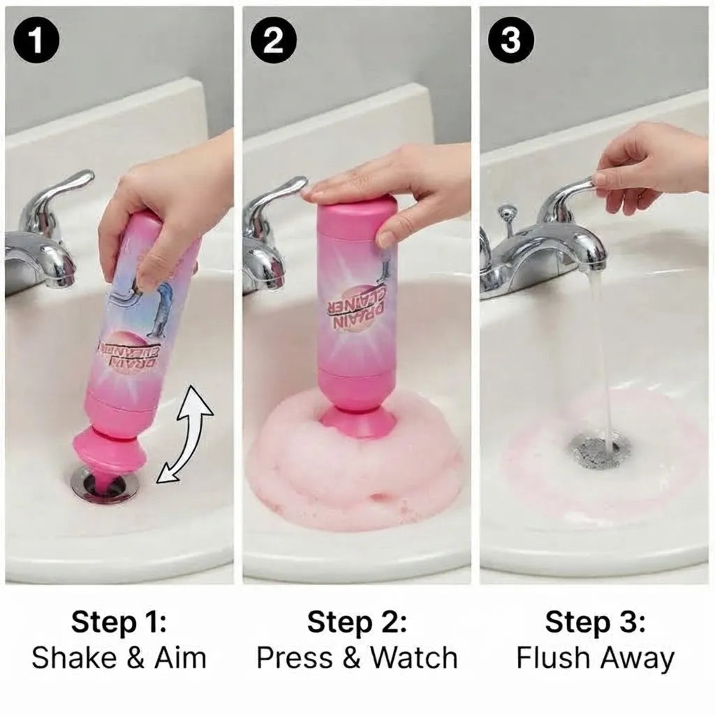 Foaming Drain Cleaner & Odor Eliminator – The 60-Second Magic Foam That Erases Hidden Sink Stinks & Hair Clogs