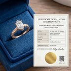 3.0ct Vintage Engraved Moissanite Ring with Hidden Rainbow Arch