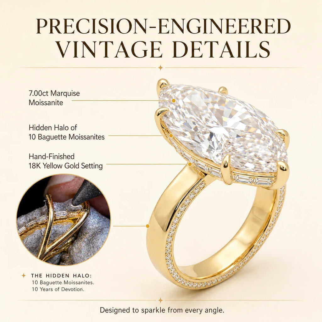 🔥90% OFF Last Day Sale | The 7.00ct Marquise Hidden Halo Masterpiece