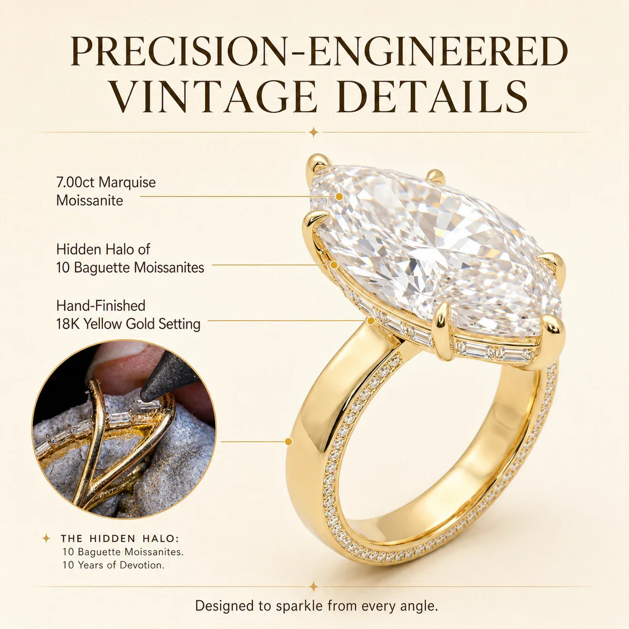 🔥90% OFF Last Day Sale | The 7.00ct Marquise Hidden Halo Masterpiece