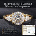 🔥90% OFF Last Day Sale |Flawless Moissanite Ring - Signature 3-Stone | Hypoallergenic | Everyday Luxury