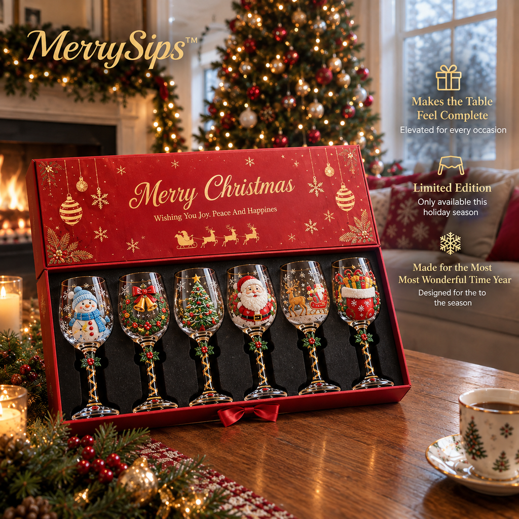 ✨Last Day 50% OFF✨Christmas Memories Collection – 6-Piece Holiday Wine Glass Set for Magical Christmas Gatherings