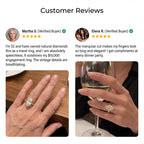 🔥90% OFF Last Day Sale |Heirloom Marquise Moissanite Ring | Hand-Engraved Vintage Band | Passes Diamond Test