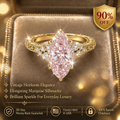 🔥90% OFF Last Day Sale Pink Vintage Marquise Statement Ring – Timeless Elegance for Every Occasion