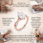 🔥90% OFF Last Day Sale |Vintage Infinity Pavé Pear Ring | Flawless Moissanite, Hypoallergenic Everyday Wear