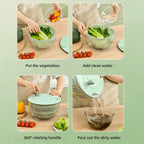 🔥50% OFF Last Day Sale  3-in-1 Salad Spinner, Large Vegetable Washer with Strainer, Slicer and 5.3QT Salad Bowl